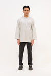 Aslam Kurta - White Brown Pas