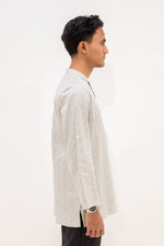 Aslam Kurta - White Brown Pas