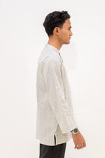 Aslam Kurta - White Brown Pas