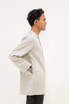 Aslam Kurta - White Brown Pas