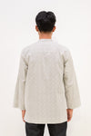 Aslam Kurta - White Brown Pas