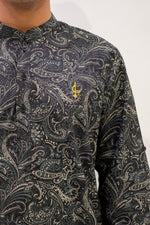 Aslam Kurta - Black Paisley