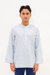 Aslam Kurta - White Blue Pas