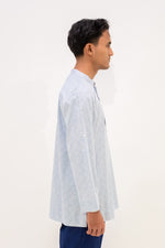 Aslam Kurta - White Blue Pas