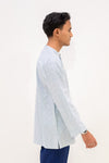 Aslam Kurta - White Blue Pas