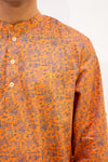 Aslam Kurta - Orange Rose