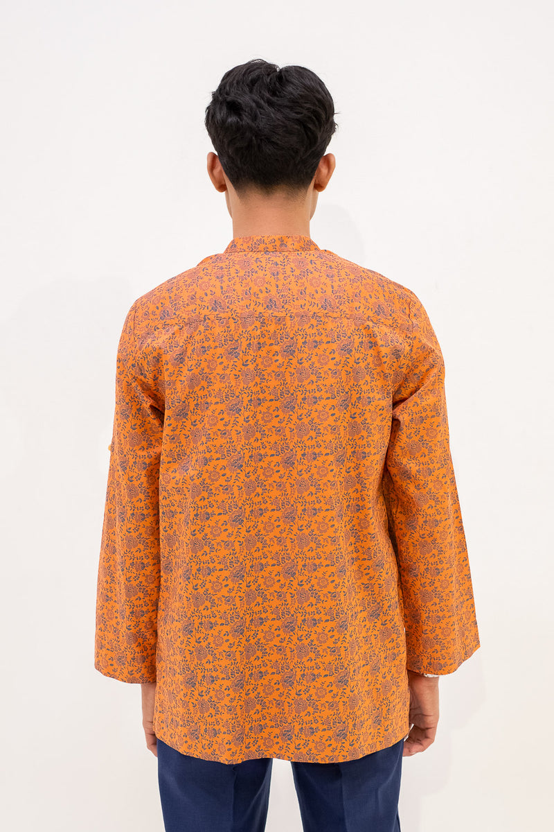 Aslam Kurta - Orange Rose