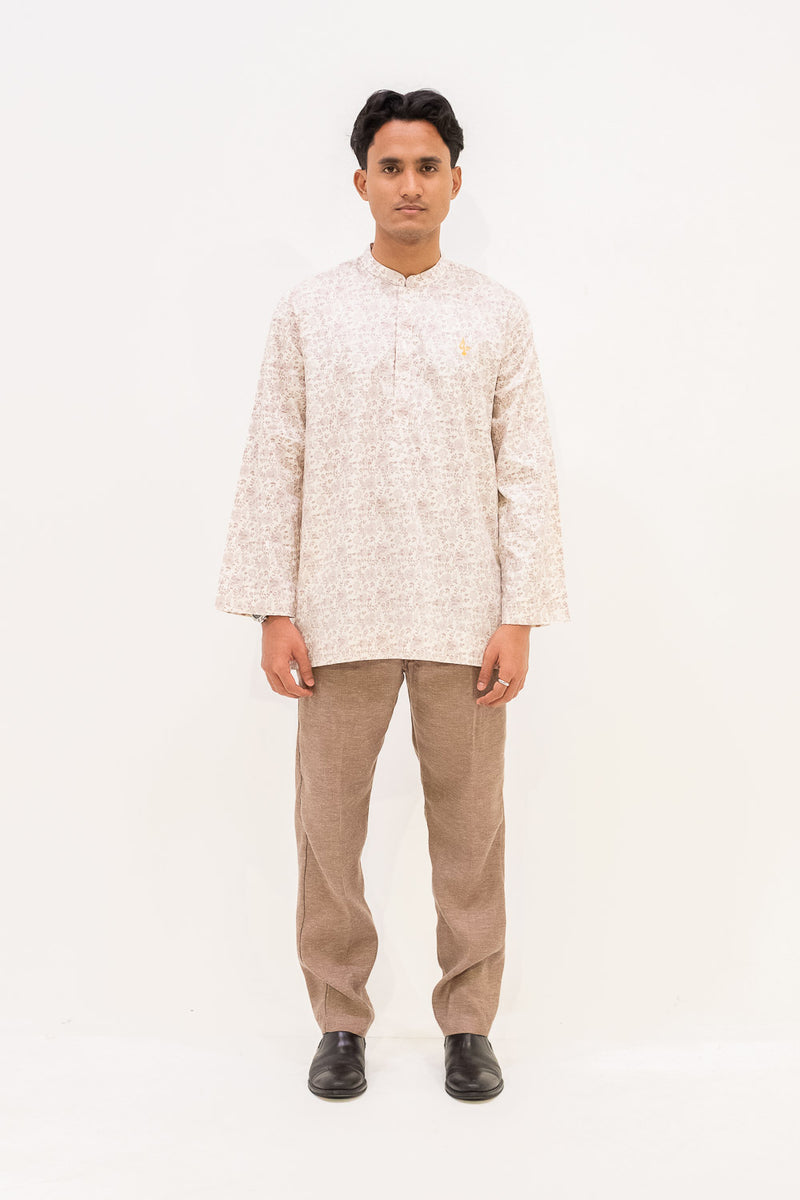 Aslam Kurta - White Rose