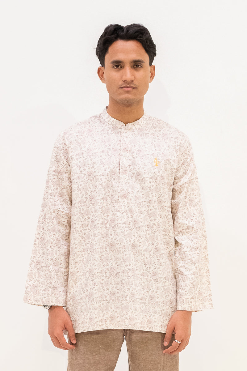 Aslam Kurta - White Rose