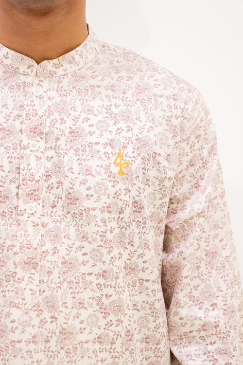 Aslam Kurta - White Rose