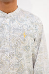 Aslam Kurta - White Paisley