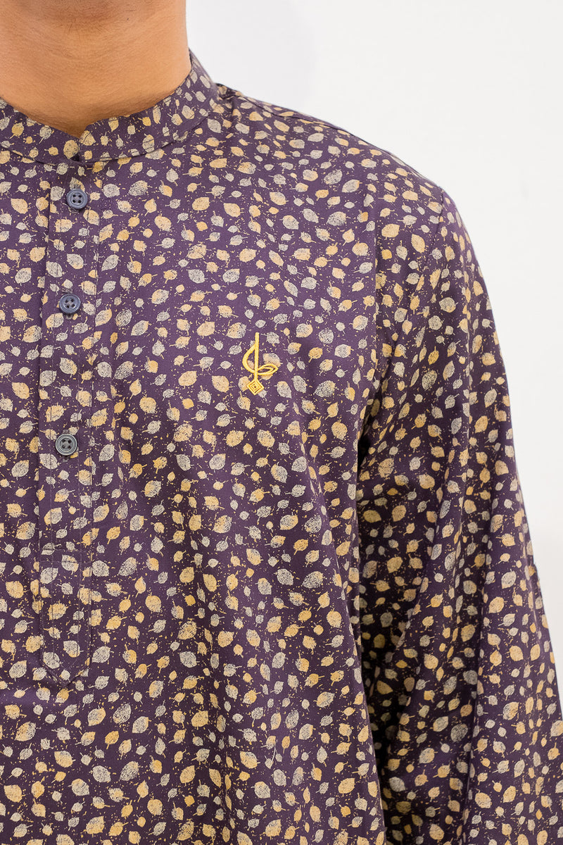 Aslam Kurta - Purple Leaf