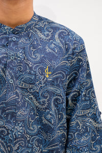 Aslam Kurta - Blue Paisley