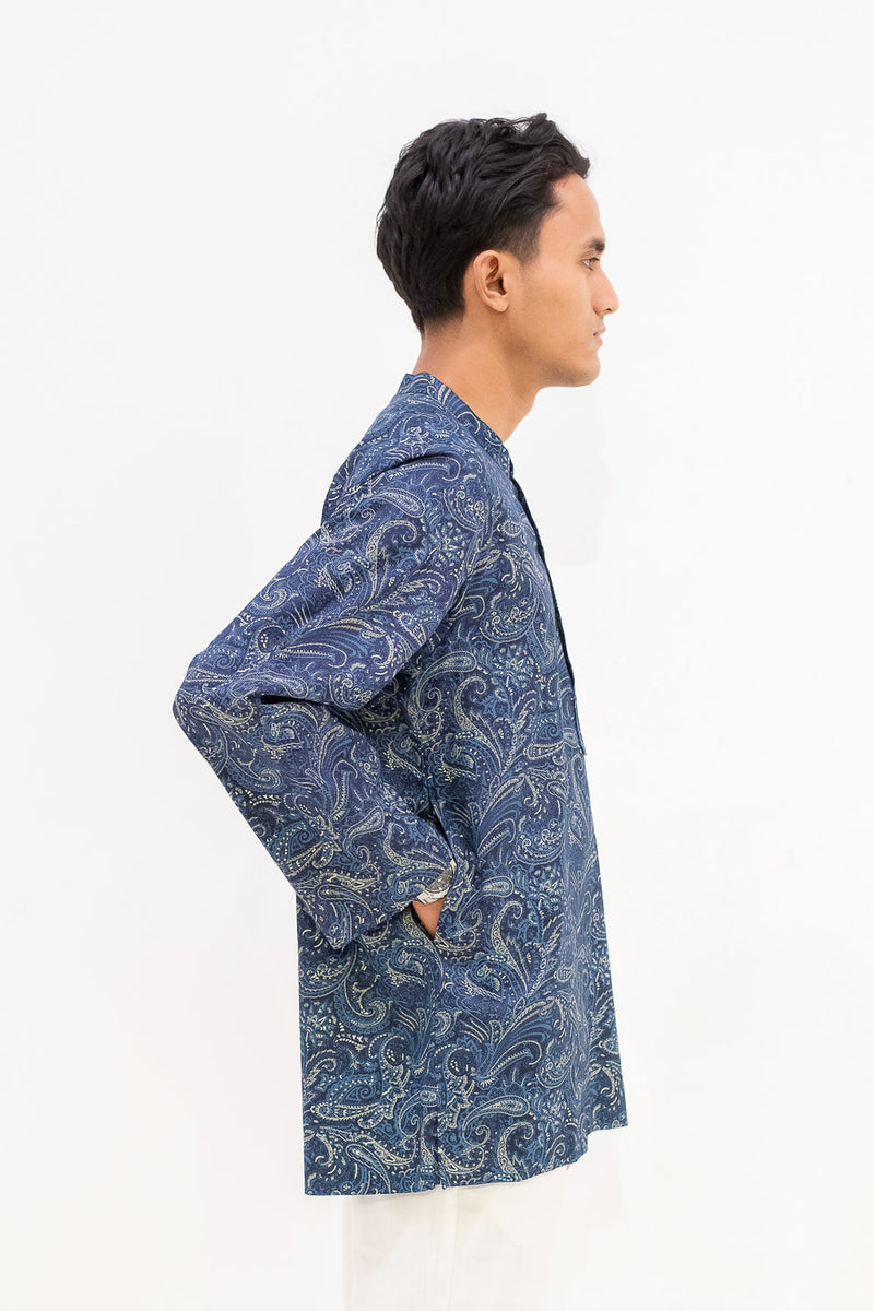 Aslam Kurta - Blue Paisley