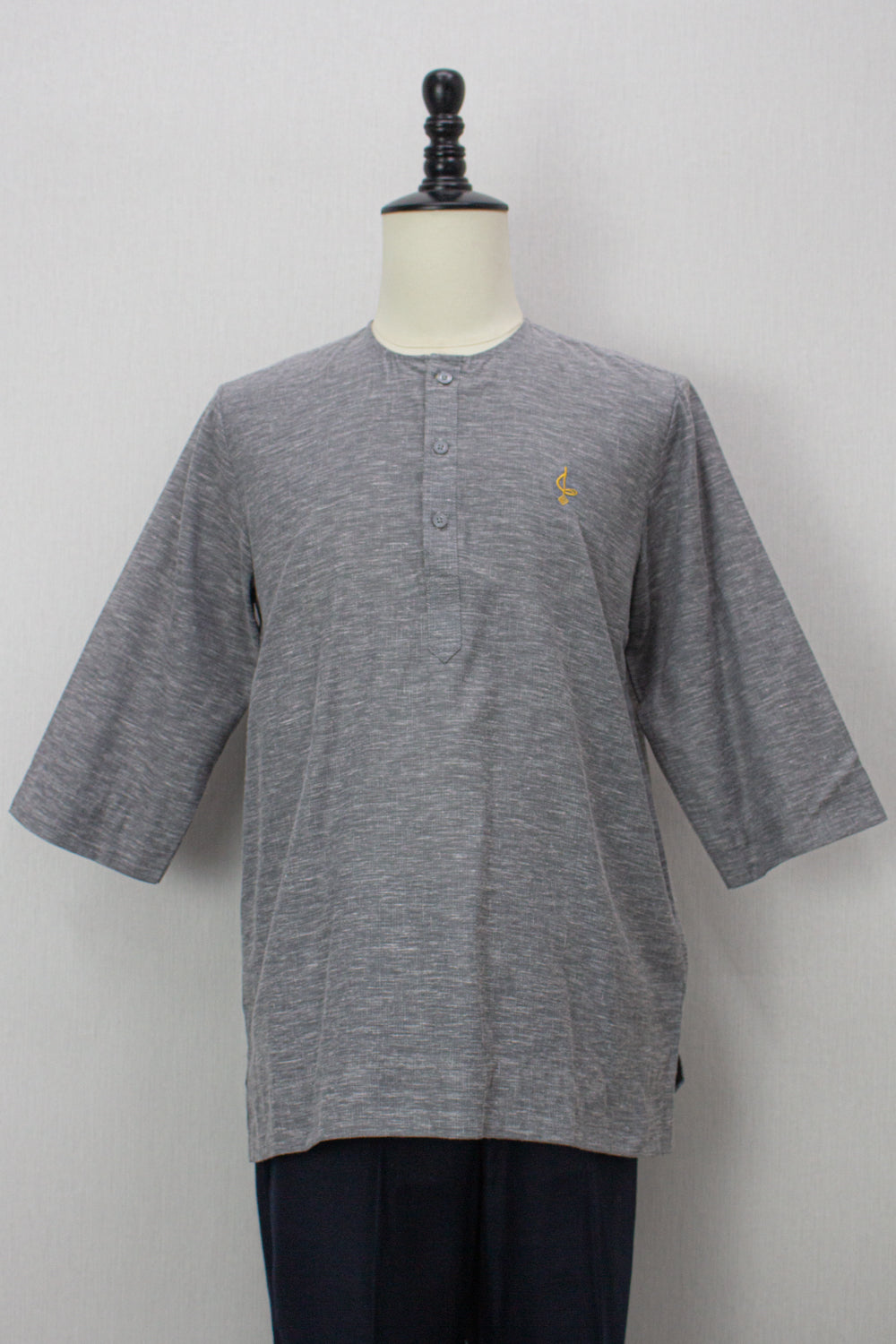 Farhan Kurta - Ash Grey 3/4