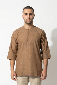 Farhan Kurta - Light Brown 3/4