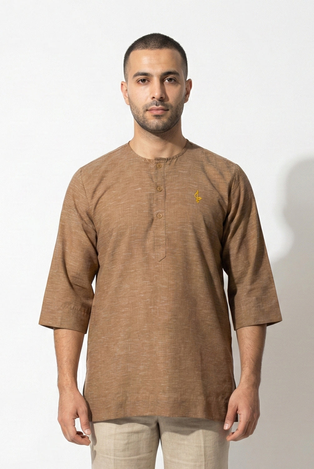 Farhan Kurta - Light Brown 3/4