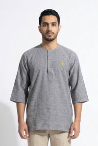 Farhan Kurta - Ash Grey 3/4