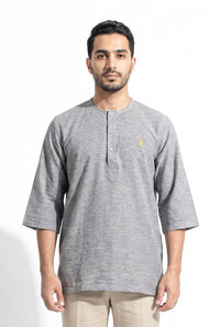 Farhan Kurta - Light Grey 3/4