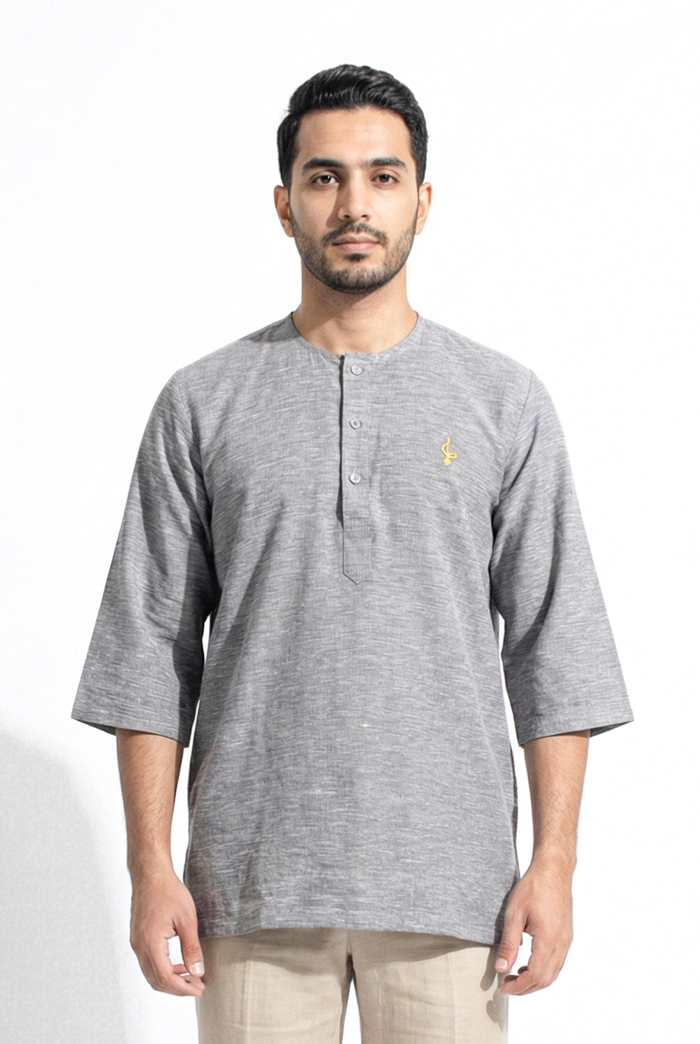 Farhan Kurta - Light Grey 3/4
