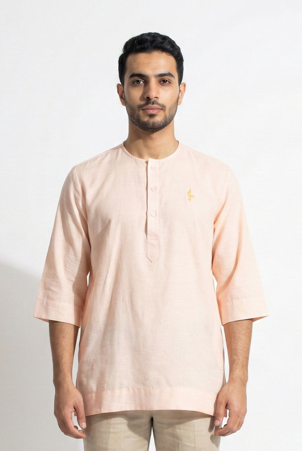 Farhan Kurta - Peach 3/4