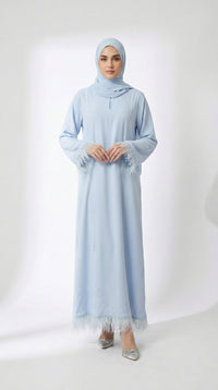 Furry Abaya - Baby Blue