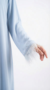 Furry Abaya - Baby Blue