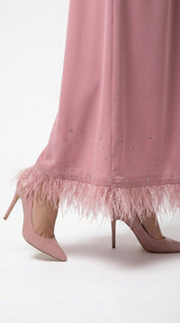 Furry Abaya - Pink