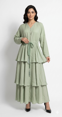 June Tier Abaya - Mint