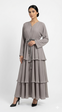June Tier Abaya - Grey
