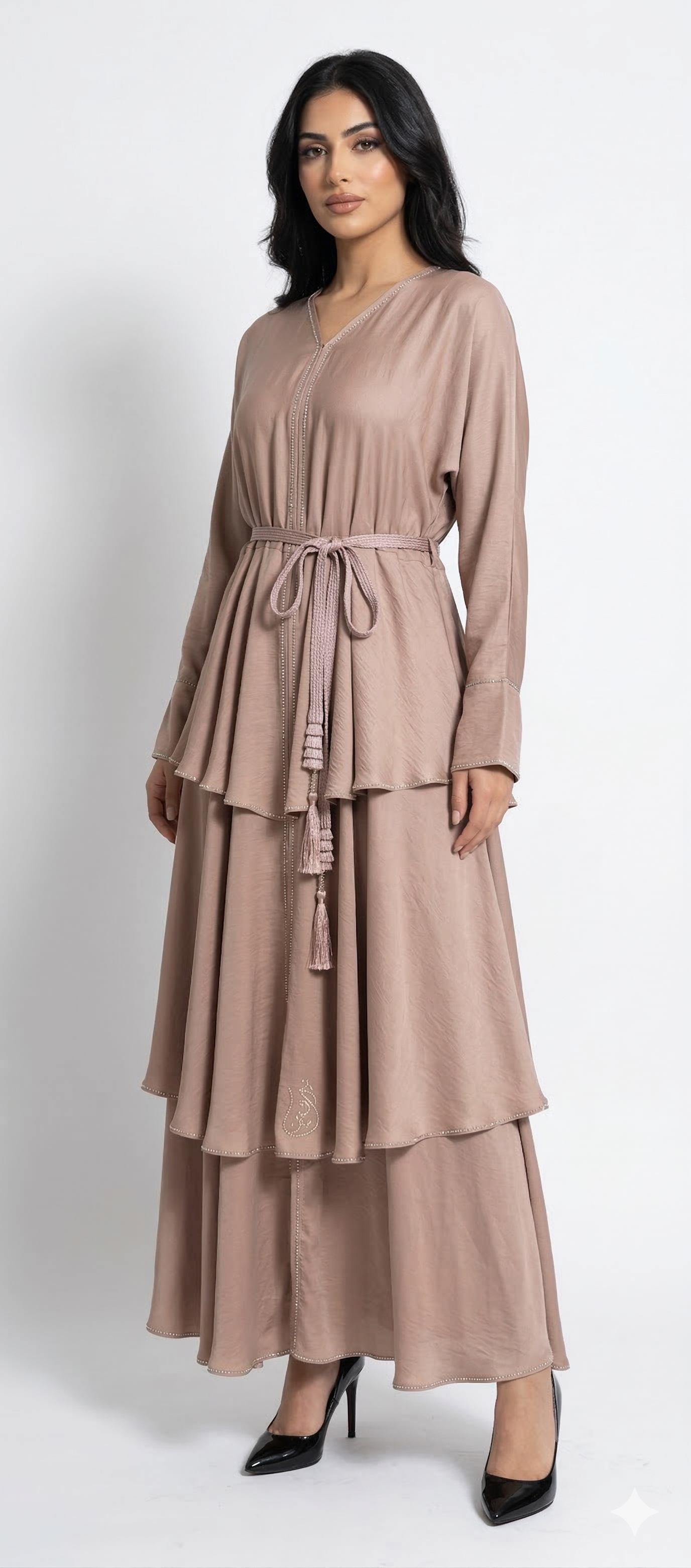 June Tier Abaya - Brown