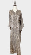 Geo Bold Stripes Kaftan, Beige