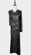 Geo Bold Stripes Kaftan, Black
