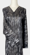 Geo Bold Stripes Kaftan, Black