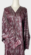 Geo Bold Stripes Kaftan, Maroon