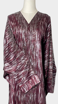 Geo Bold Stripes Kaftan, Maroon
