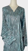 Geo Bold Stripes Kaftan, Tiffany Blue