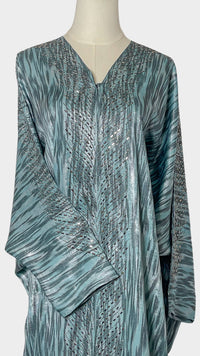Geo Bold Stripes Kaftan, Tiffany Blue