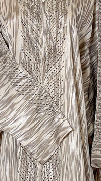 Geo Bold Stripes Kaftan, Beige