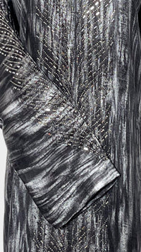 Geo Bold Stripes Kaftan, Black