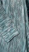 Geo Bold Stripes Kaftan, Tiffany Blue