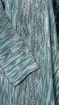 Geo Bold Stripes Kaftan, Tiffany Blue