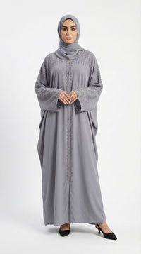 Glitter V-Neck Kaftan, Grey
