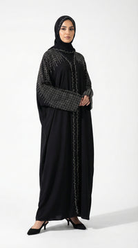 Glitter V-Neck Kaftan, Black