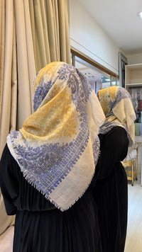 Paris Shawl - Yellow Blue