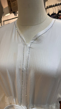June Tier Abaya - White