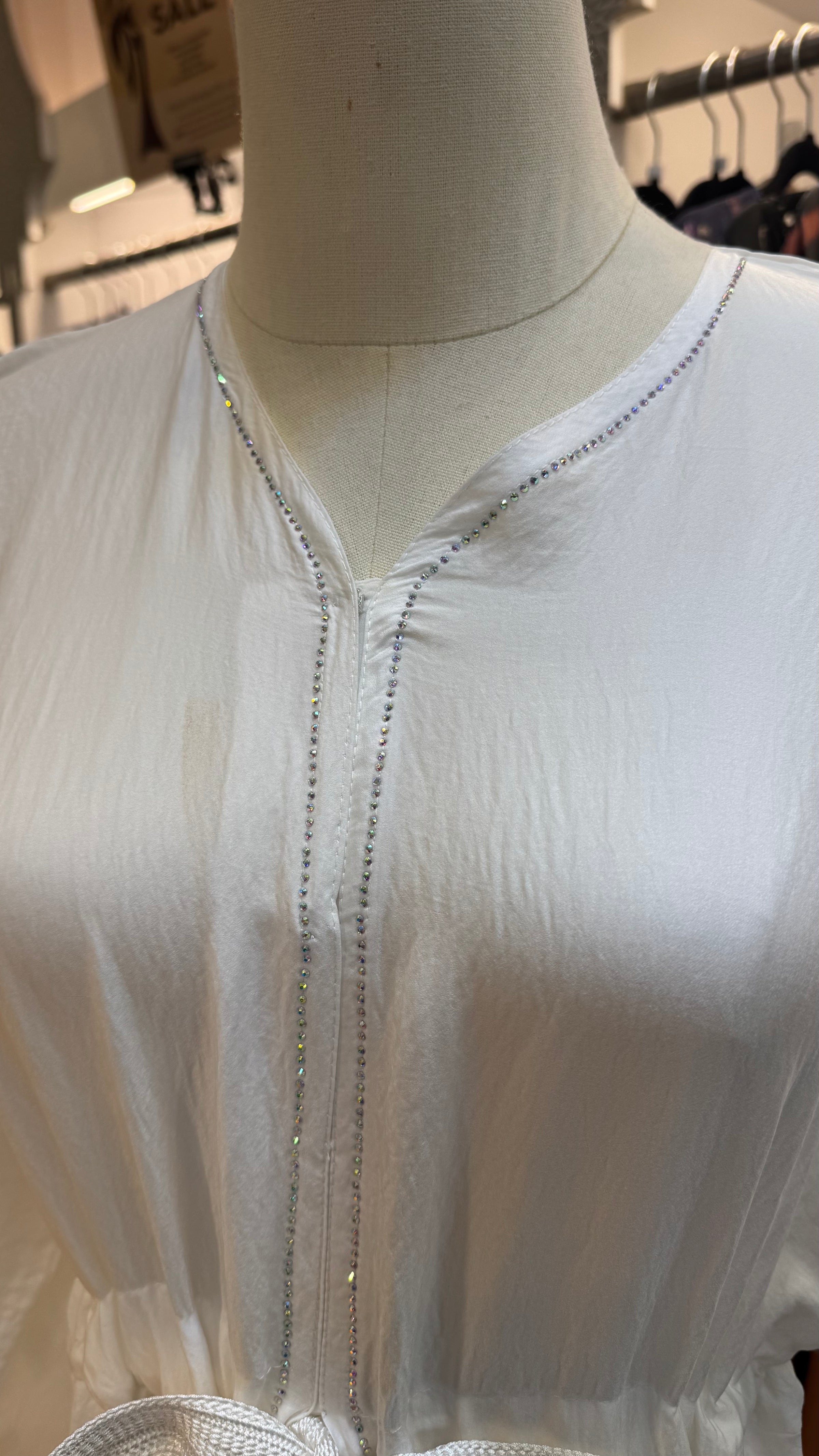 June Tier Abaya - White