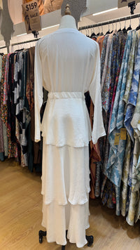 June Tier Abaya - White