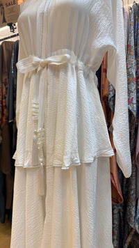 June Tier Abaya - White