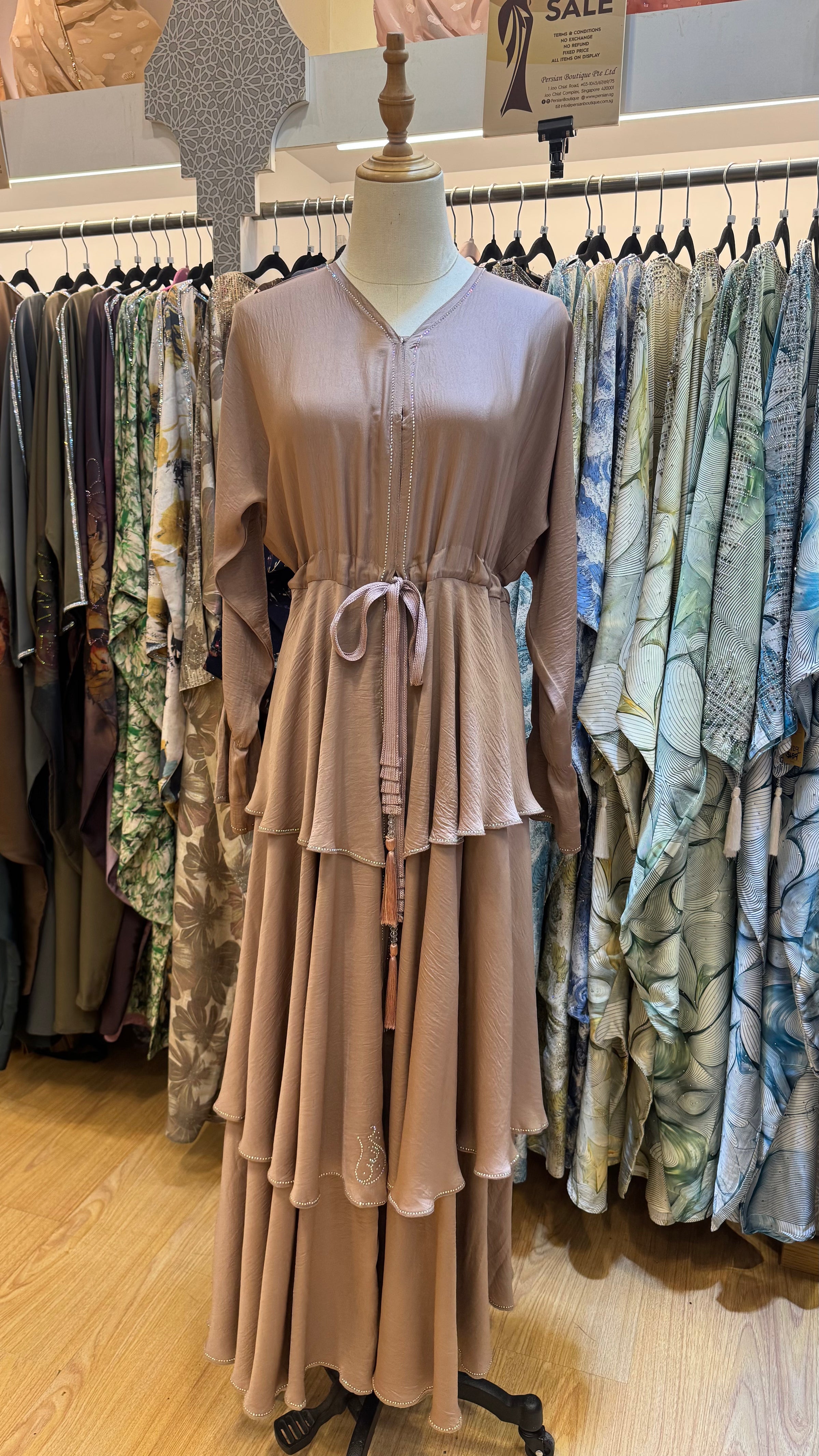 June Tier Abaya - Brown